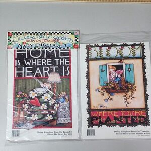 Mary Engelbreit Daisy Kingdom Iron On Transfer "Bloom Planted" "Home Heart" 2